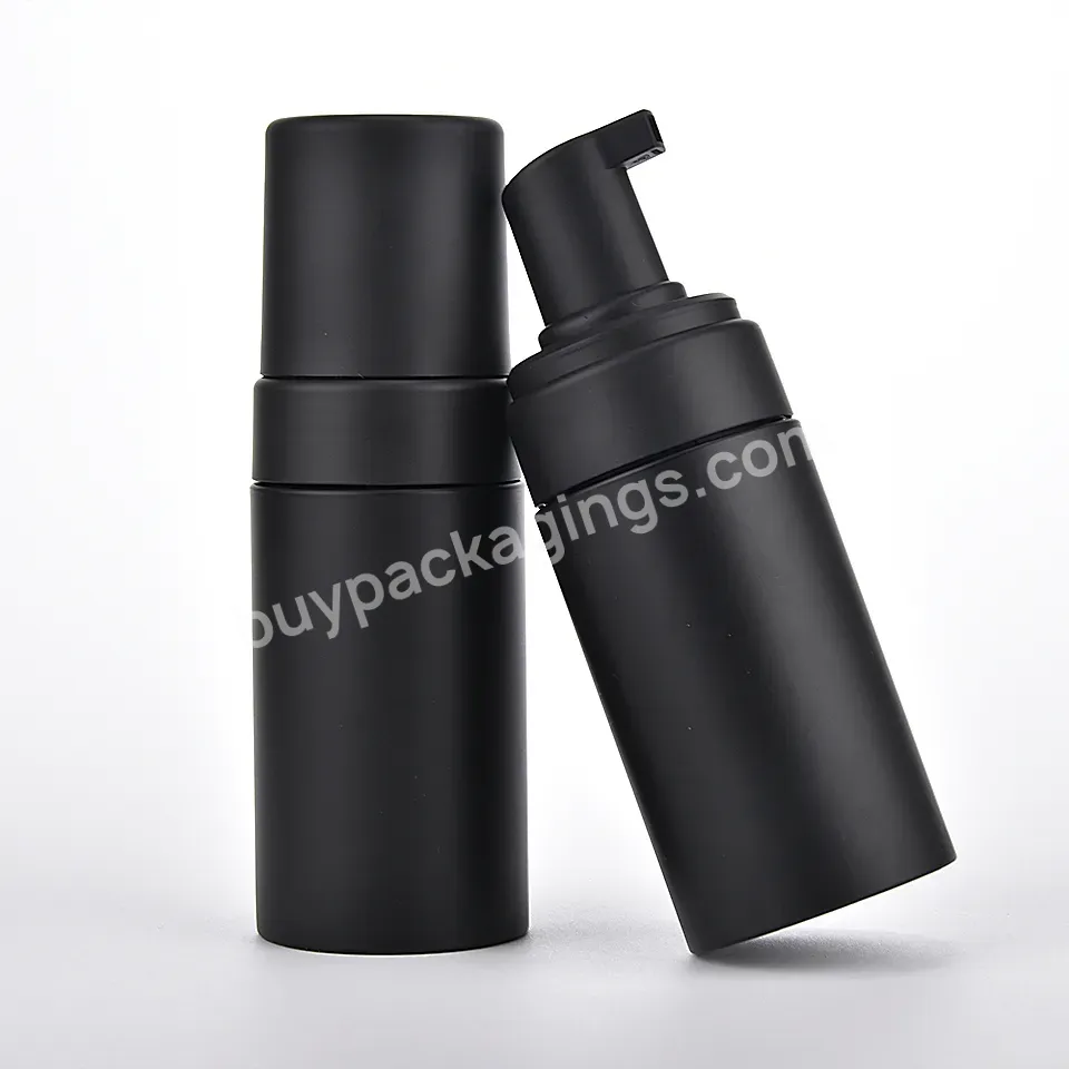 Matte Surface Foam Dispenser Bottle 150ml 200ml Pet Face Cleanser Liquid Foaming Mousse Pump Bottle Black Foam Bottle