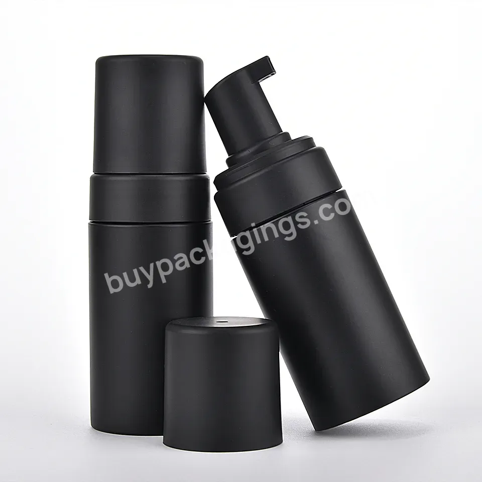 Matte Surface Foam Dispenser Bottle 150ml 200ml Pet Face Cleanser Liquid Foaming Mousse Pump Bottle Black Foam Bottle