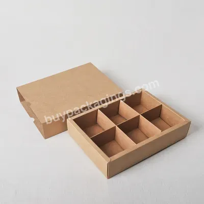 Matte Varnish Food Paper Box Customized Size Oem Logo Eco Friendly Kraft Cardboard Divided Chocolate Box Packaging