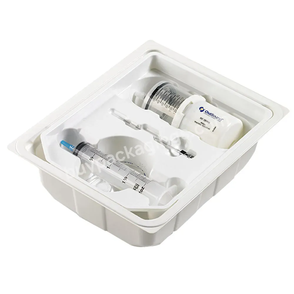 Matte White Injection Syringe Thermoformed Ps Tray Plastic Packaging Box