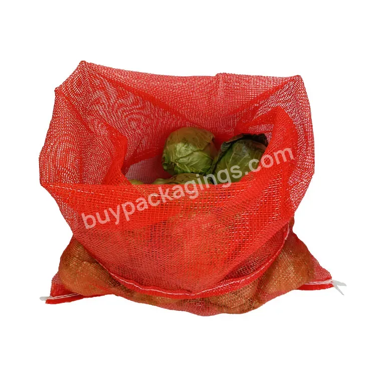 Mesh Bag Customized Drawstring 50kg Potato Onion Packing Pp Leno Mesh Bag