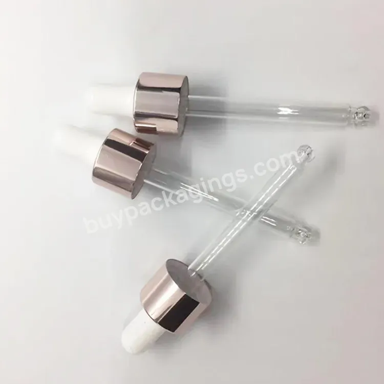 Metal Aluminum Pink Cosmetic Essential Oil Dropper Cap 18 20 24 410 Aluminum Dropper Cap For Hair Oil