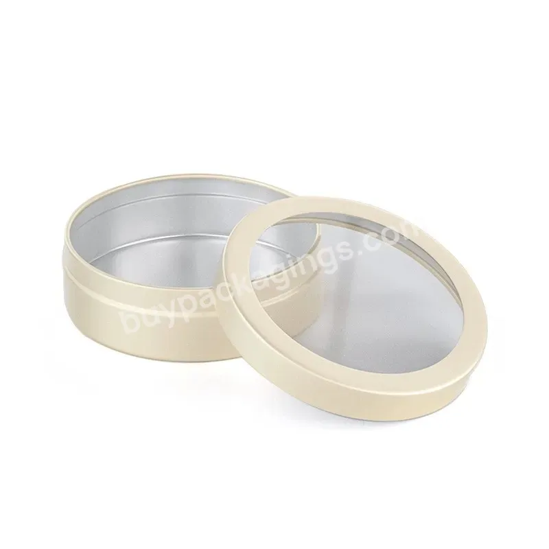 Metal Jewelry Trinket Box Metal Tin Box With Window Jewelry Gift Box Round Packaging