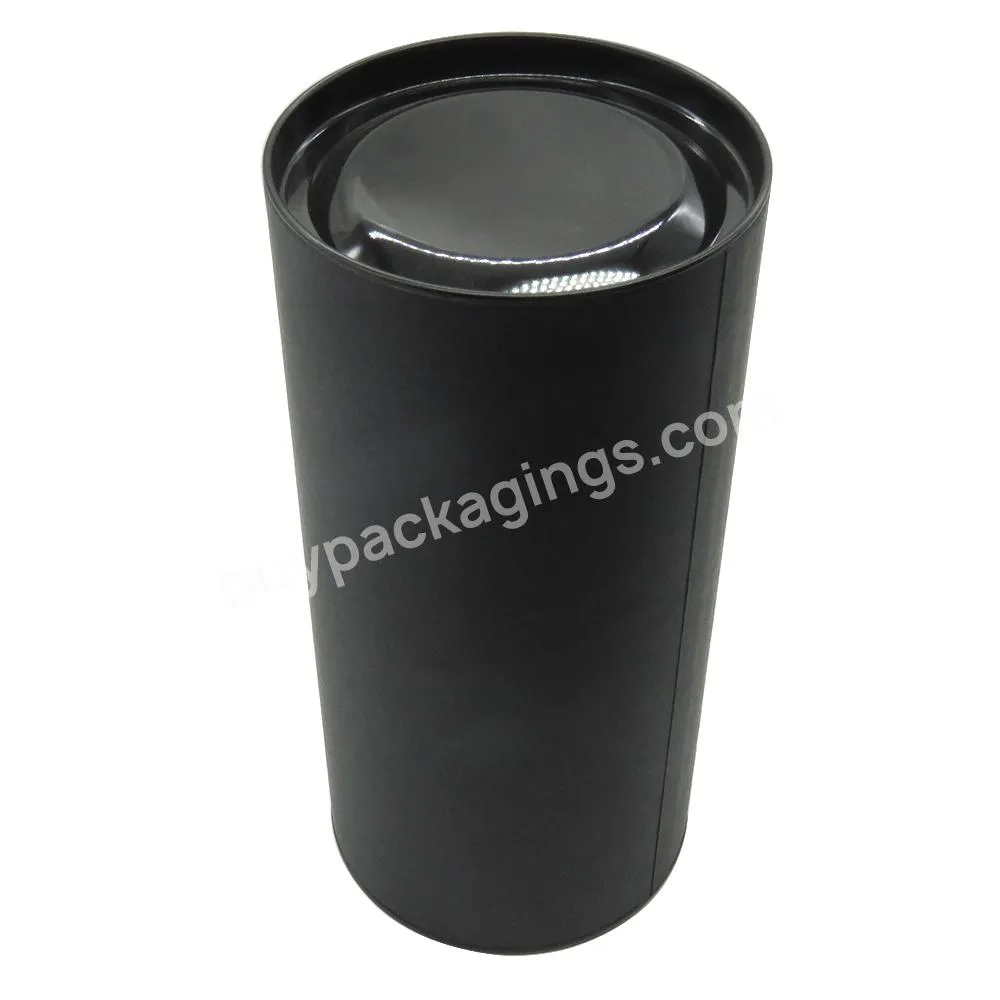 metal lid caps ends whisky alcoholic beverage  bottle black cardboard tube for packaging