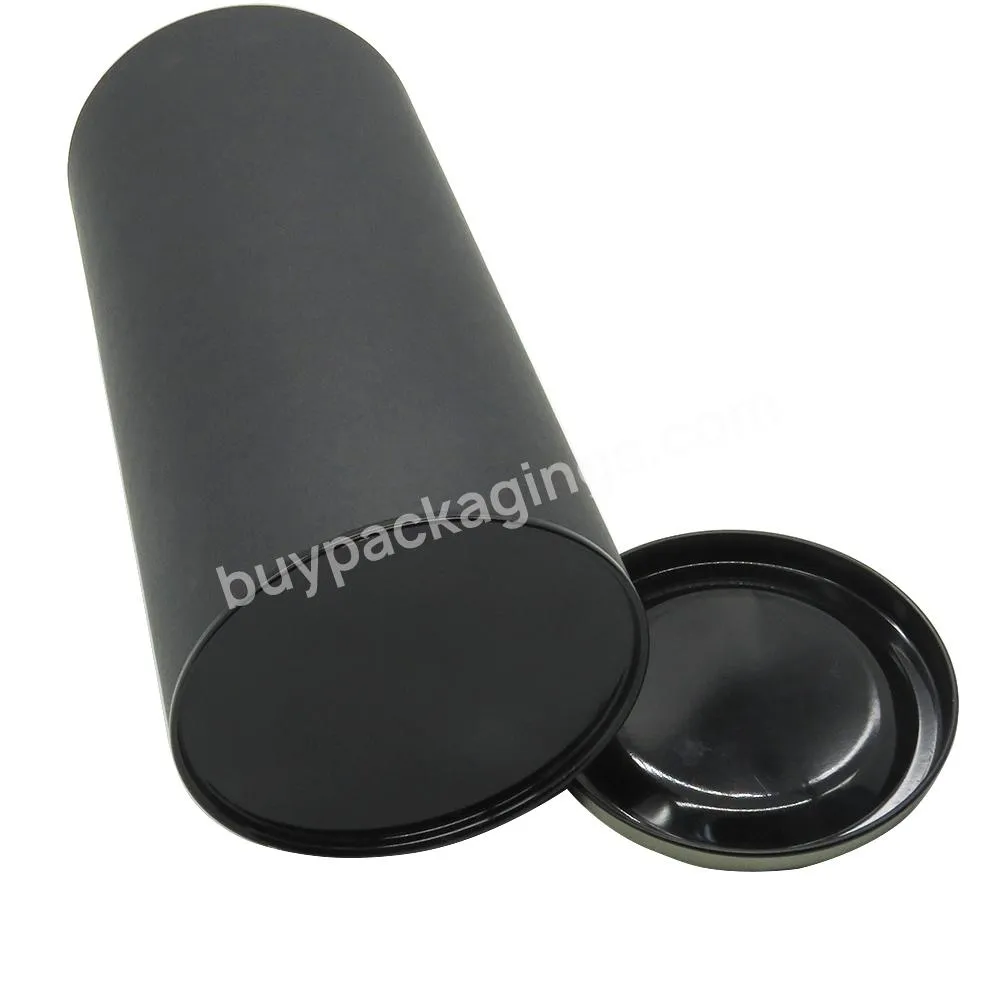 metal lid caps ends whisky alcoholic beverage  bottle black cardboard tube for packaging