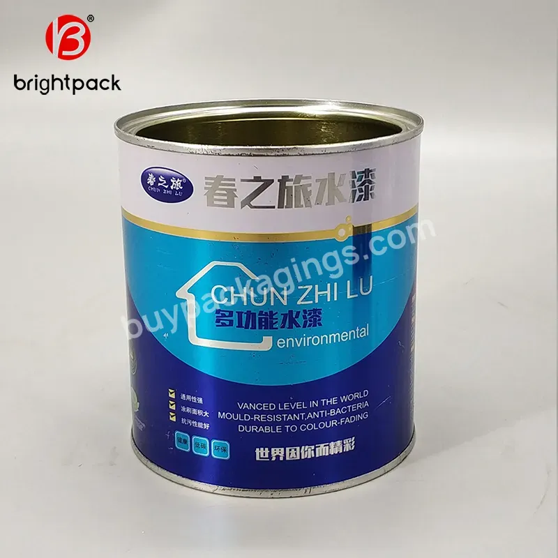 Metal Round Tin Can For Paint With Lids Body Welding Empty Paint Buckets 1l /gallon Factory Clear Paint