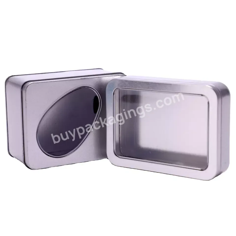 Metal Tin Box With Clear Window Transparent Lid