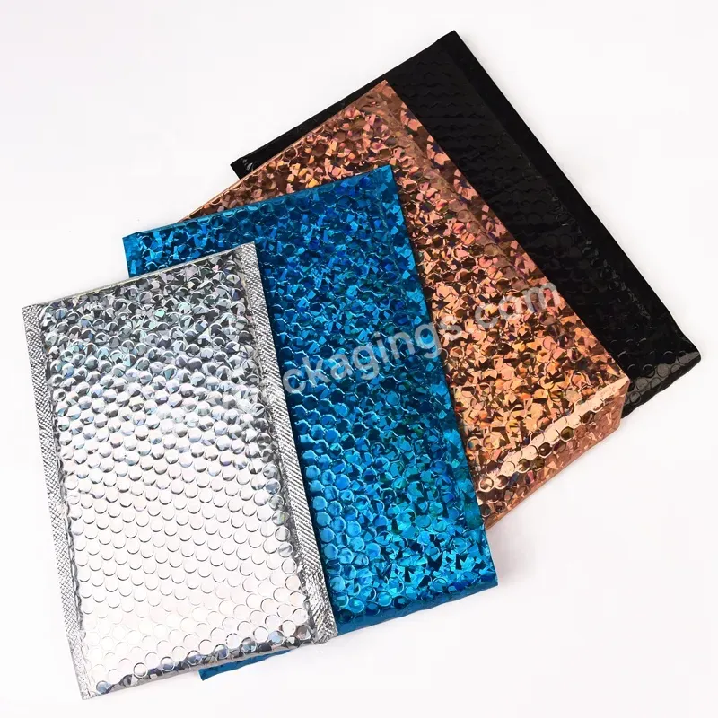 Metallic Bubble Envelope Shiny Material Black Poly Bubble Mailing Ad Packaging Custom Size Delivery Package Shoes & Clothing