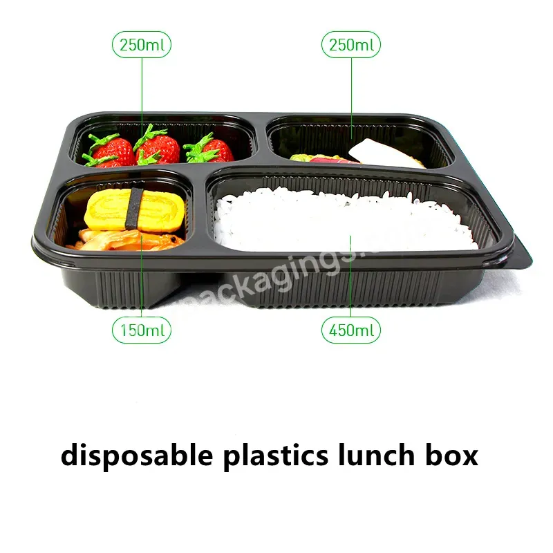 Microwave Disposable Plastic Food Container 4 Compartment Disposable Food Container Custom Lunch Box Disposable