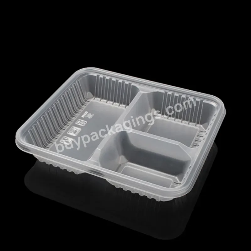 Microwave Plastic Pp Disposable Meal Prep Bento Food Container 3 Compartment Lunch Box