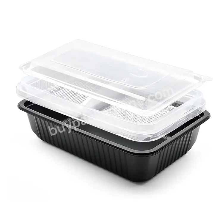 Microwave Safe Leakproof Black Restaurant Pp Takeaway 2 Compartment Disposable Plastic Food Container With Divider - Buy Pp Food Container Disposable,Disposable Plastic Food Container,Compartment Food Container.