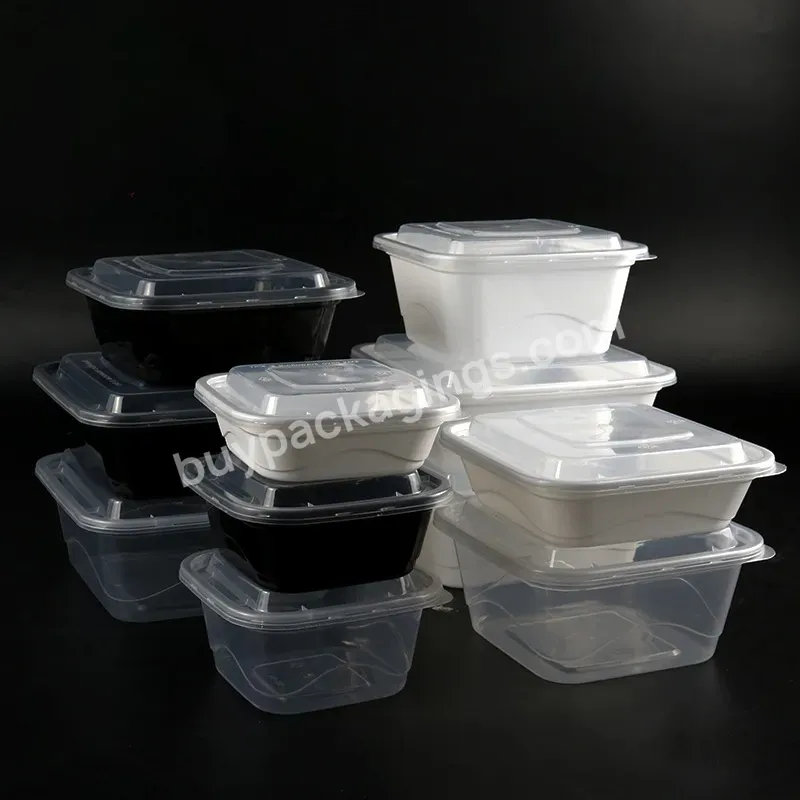 Microwaveable Black Plastic Container Food Disposable Takeaway Lunch Box Food Containers Disposable Biodegradable