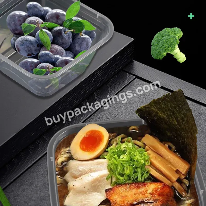 Microwaveable Black Plastic Container Food Disposable Takeaway Lunch Box Food Containers Disposable Biodegradable