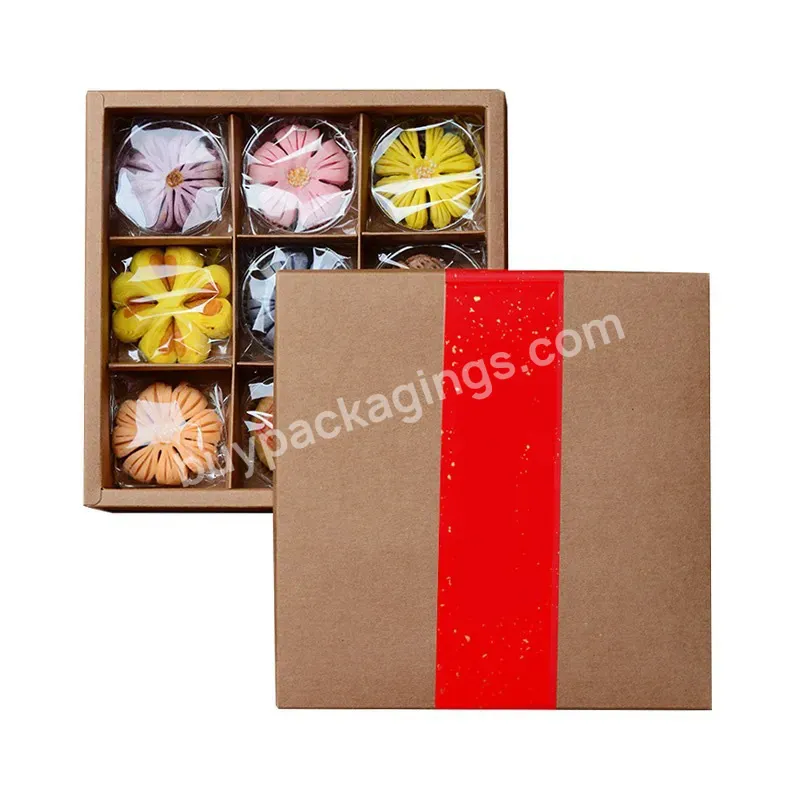 Mid-autumn Festival Chinese Pastry Packing Box Egg Yolk Crisp Moon Cake Cookies Peach Blossom Crisp Cow Card Paper Jiugong Gift