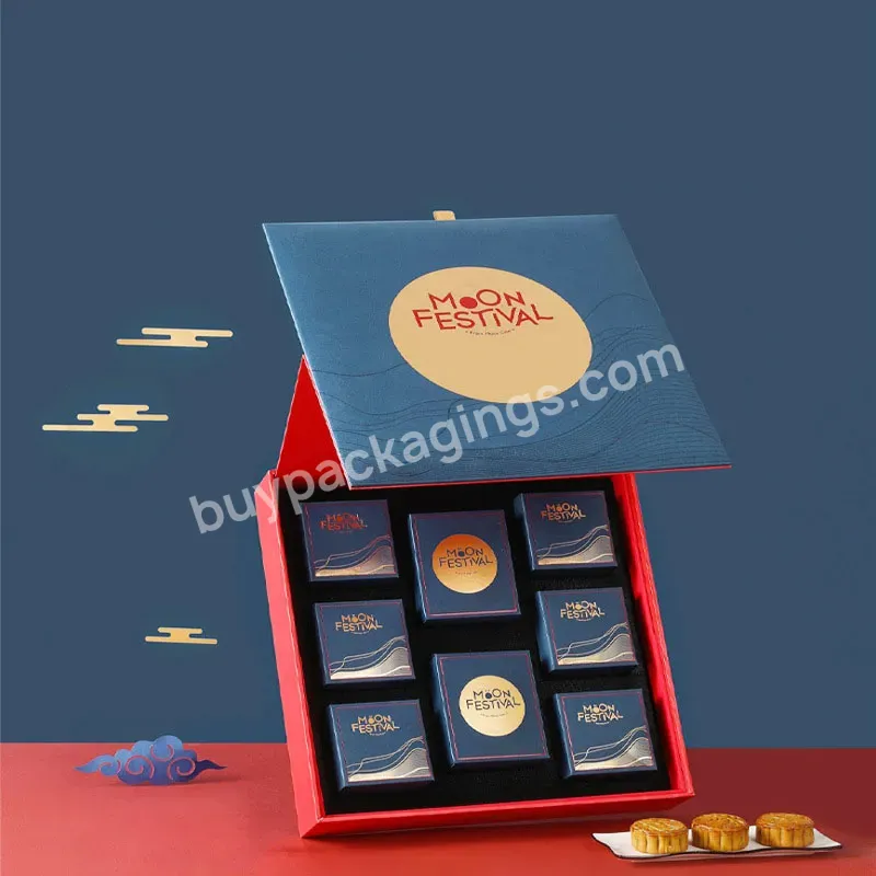Mid-autumn Festival Chinese Pastry Packing Box Egg Yolk Crisp Moon Cake Cookies Peach Blossom Crisp Cow Card Paper Jiugong Gift