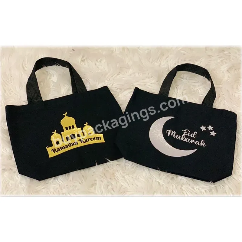 Middle East Saudi Arabia Muslim Women Ramadan Mubarak Party Souvenir Gift Jute Bags Eid Burlap Ladies Tote Bag