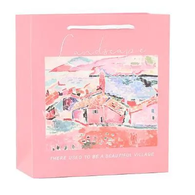 Middle Size Poetic Custom Wholesale Shopping Gift Clothing Pretty Packaging Bags With Drawstring