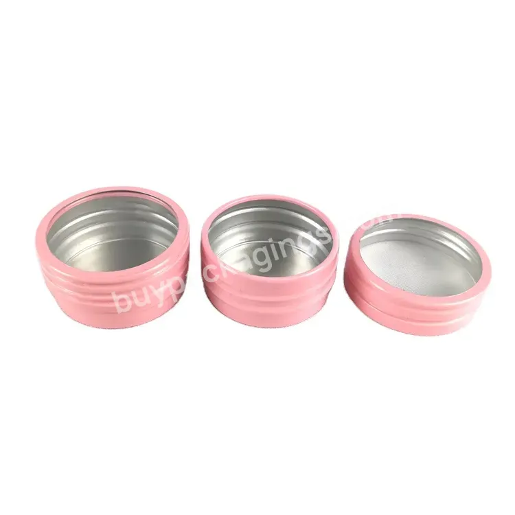 Mini 10ml Empty Refillable Aluminium Jar Cosmetic Lip Balm Jar Candle Jar With Clear Top View Window