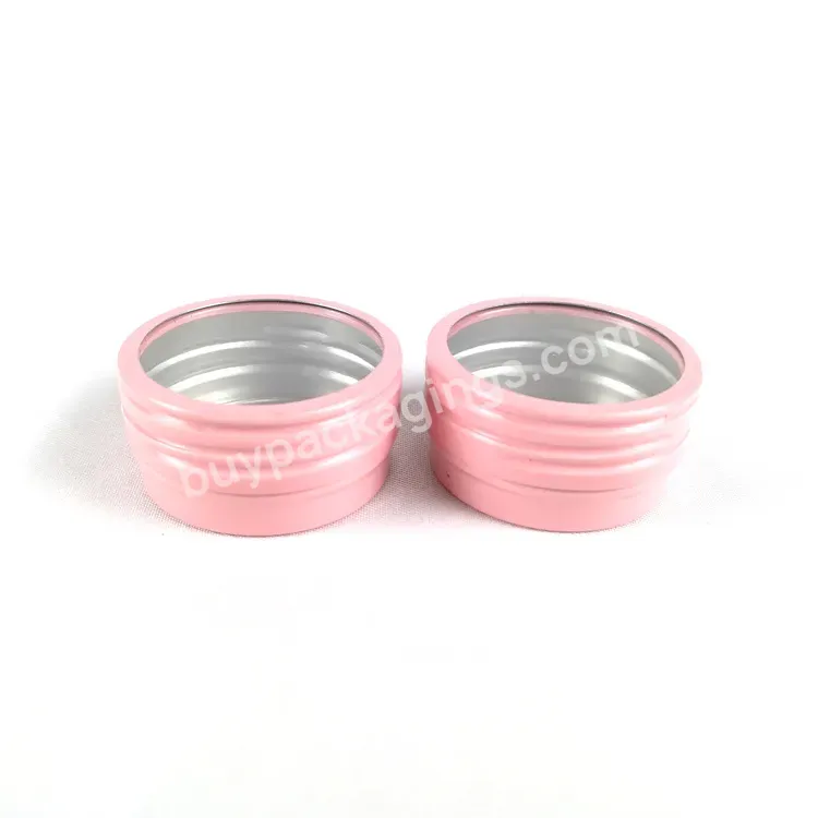 Mini 10ml Empty Refillable Aluminium Jar Cosmetic Lip Balm Jar Candle Jar With Clear Top View Window