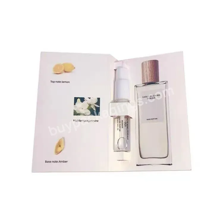 Mini 2ml 3ml 5ml Glass Perfume Sample Vials Bottle Perfume Sample Paper Card Bottle Oil Card
