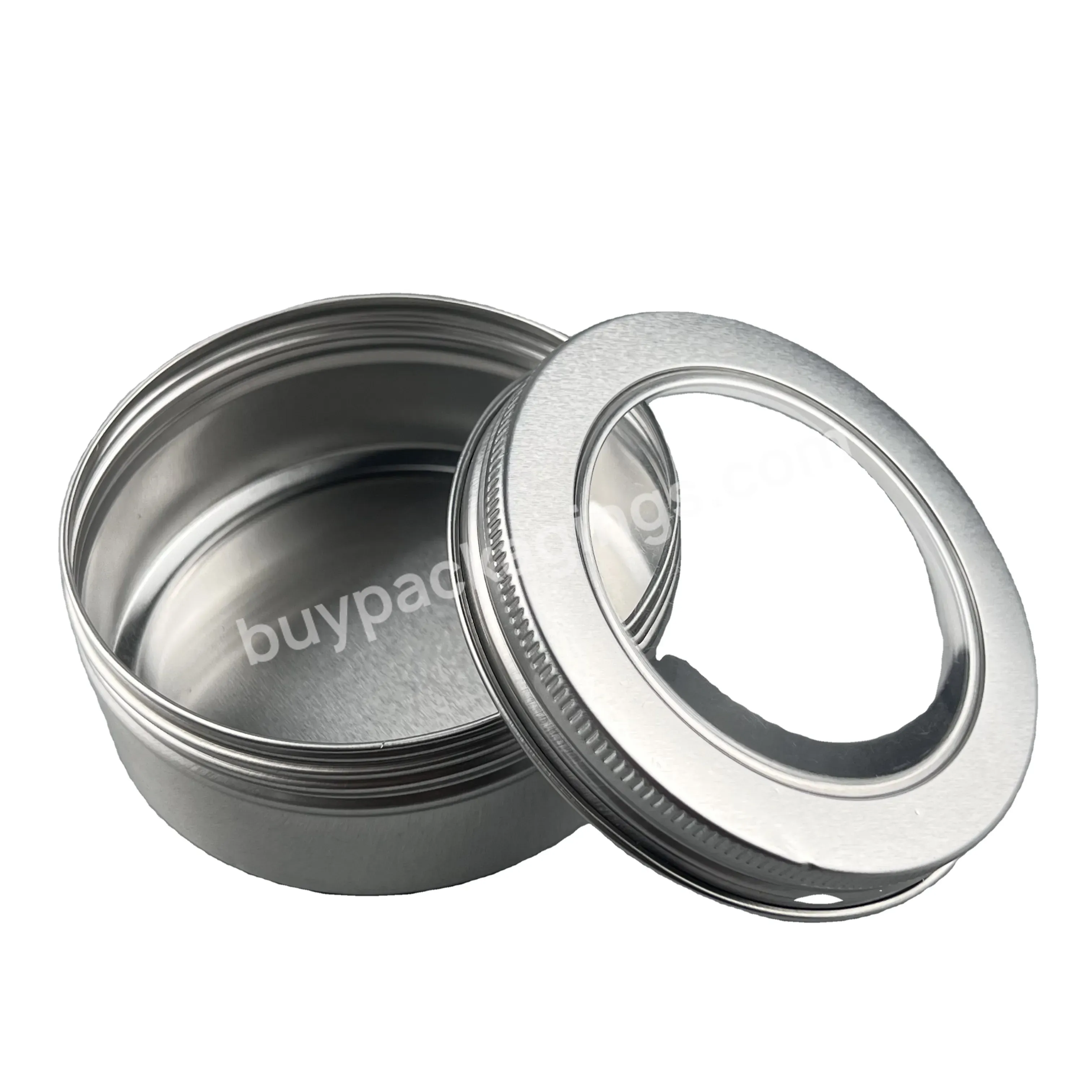 Mini Aluminum Jar With Transparent Window Top 10g 15g 30g Customizable Logo Tin Can Candy Cookies Packing