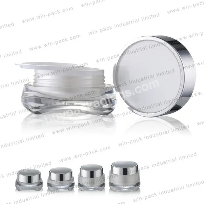 Mini Cosmetic Container 15g 20g 30g 50g Round Cube Acrylic Jar Clear Cream Pot Makeup Jar