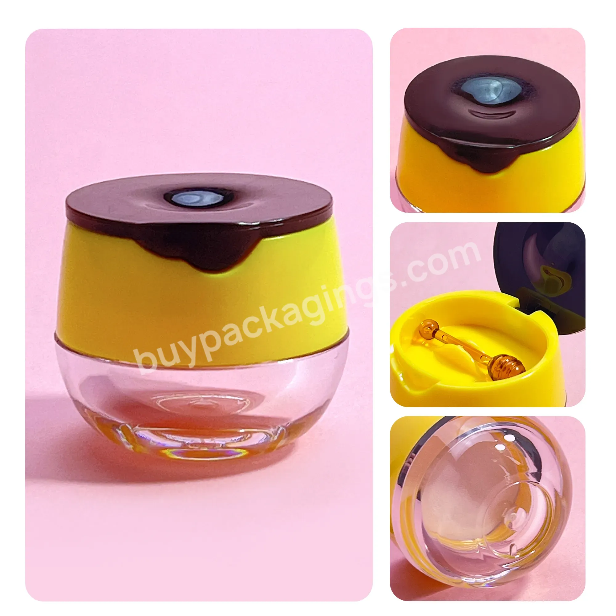 Mini Cream Jar With Brush Plastic Jar With Lid Pink Lipbalm Container For Kids Lip Balm Tube In Stock