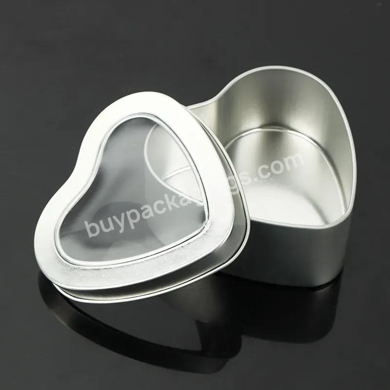 Mini Diy Candle Making Tin Box Heart Shaped Square Portable Outdoor Candle Tin Can Metal Gift Box