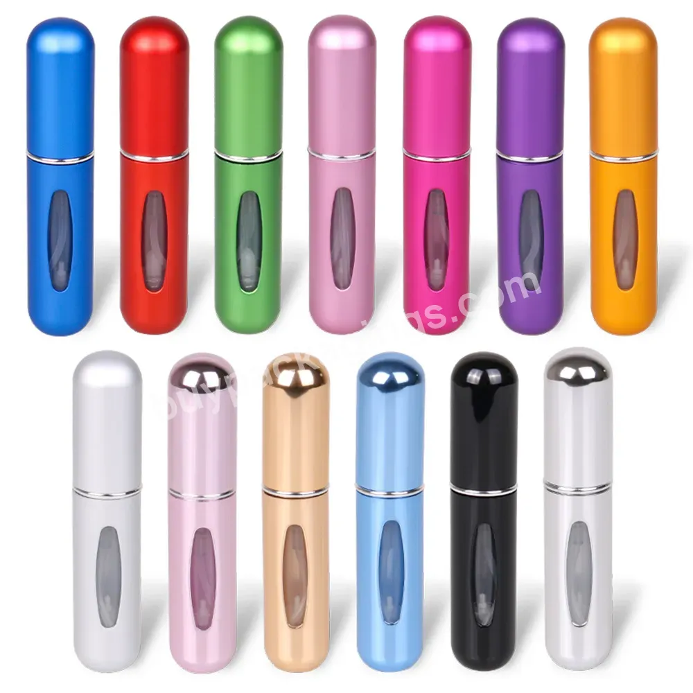 Mini Portable Refillable Aluminum Atomizer Bottle 5ml Refill Perfume Spray Bottle Cosmetic Container For Travel