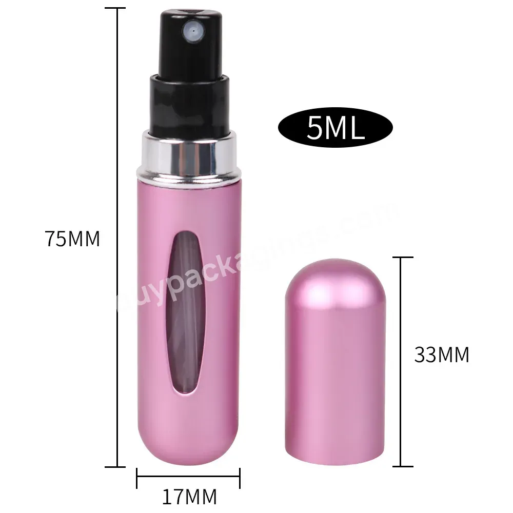 Mini Portable Refillable Aluminum Atomizer Bottle 5ml Refill Perfume Spray Bottle Cosmetic Container For Travel