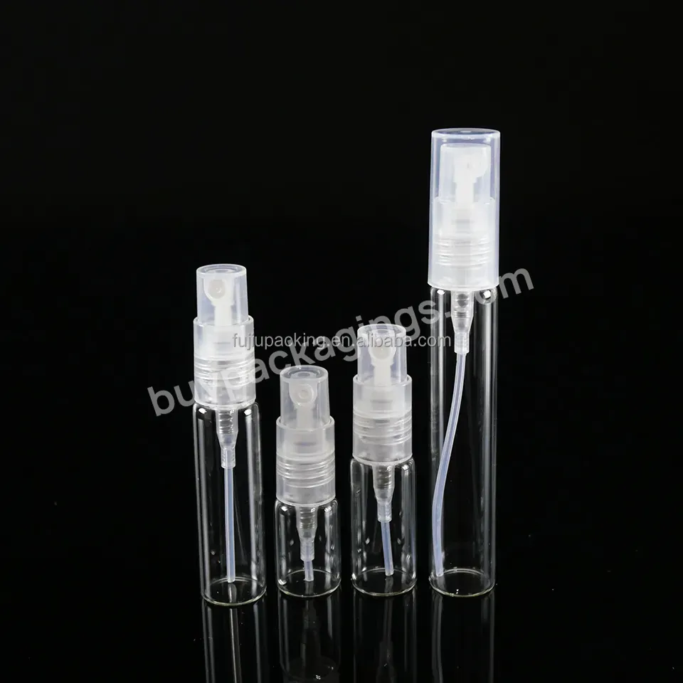 Mini Sample 2ml 3ml 5ml 10ml Empty Tester Clear Glass Pump Spray Bottle Vials For Pocket Perfume With Paper Box Packaging