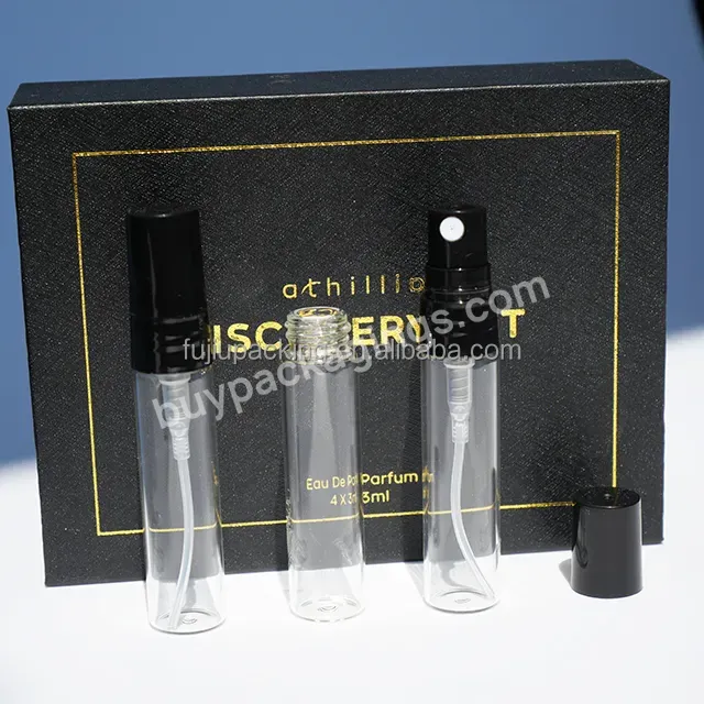 Mini Sample 2ml 3ml 5ml 10ml Empty Tester Clear Glass Pump Spray Bottle Vials For Pocket Perfume With Paper Box Packaging