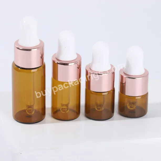 Mini Sample Bottle 1ml 2ml 3ml 5ml Small Amber Glass Dropper Bottle