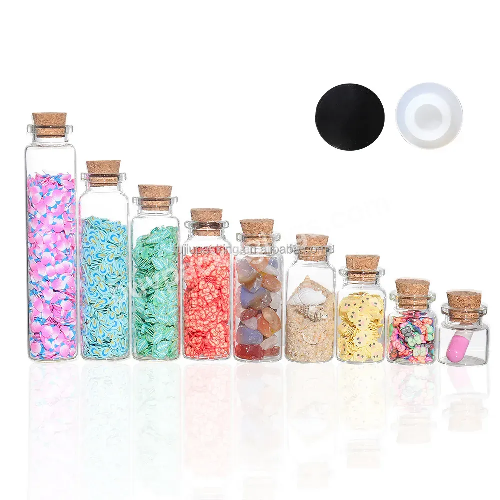 Mini Small Glass Bottles With Cork Stopper Clear Wishing Bottle Tiny Glass Bottle Jars Hanging Decoration Wedding Vials