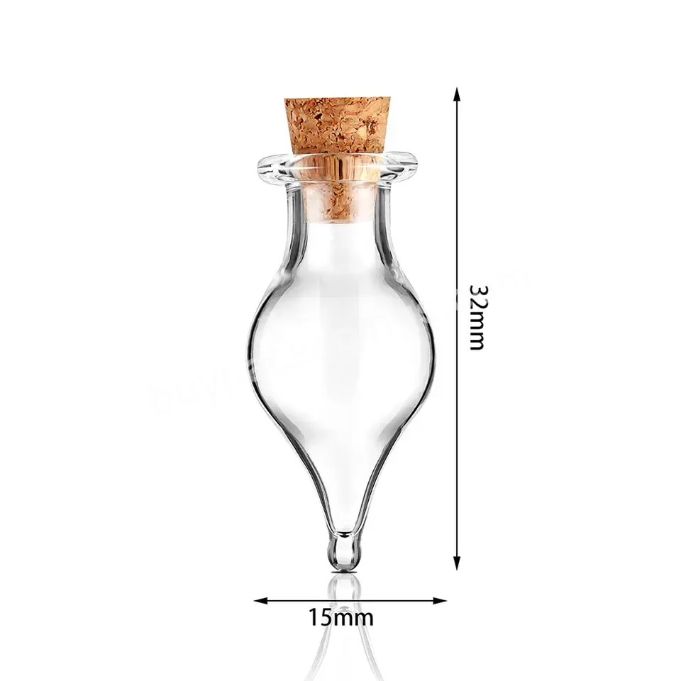 Mini Small Glass Wishing Bottles With Eye Hook Cork 1ml Empty Glass Vial Small Message Bottle With Cork,Drifting Vialpopular