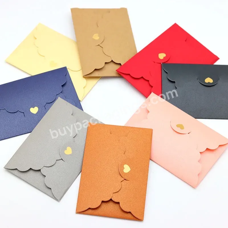 Mini Small Pearlescent Envelope Kraft Hot Stamping Love Bank Card Vip Membership Card Packaging Envelope Sleeve
