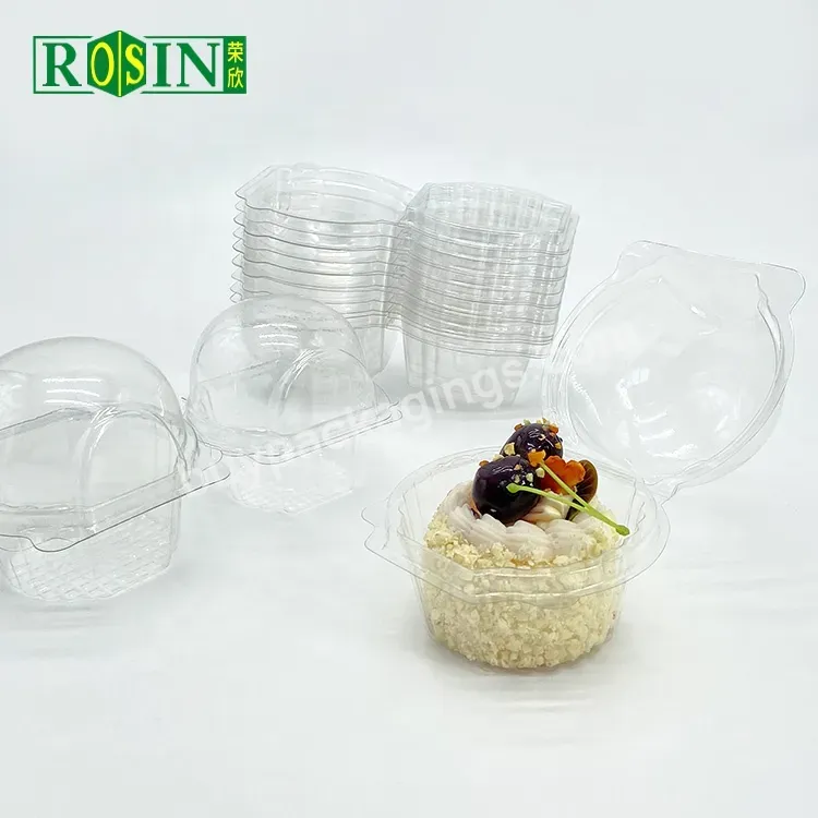 Mini Small Transparent Round Plastic Cup Cake And Cake Packaging Box