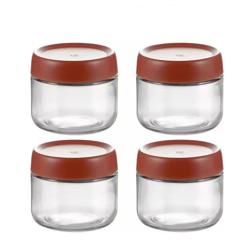 Mini Style  Clear Glass Kitchen Food Dishes Storage Jar Bottle For Food Storage With Sealing Screw Cap