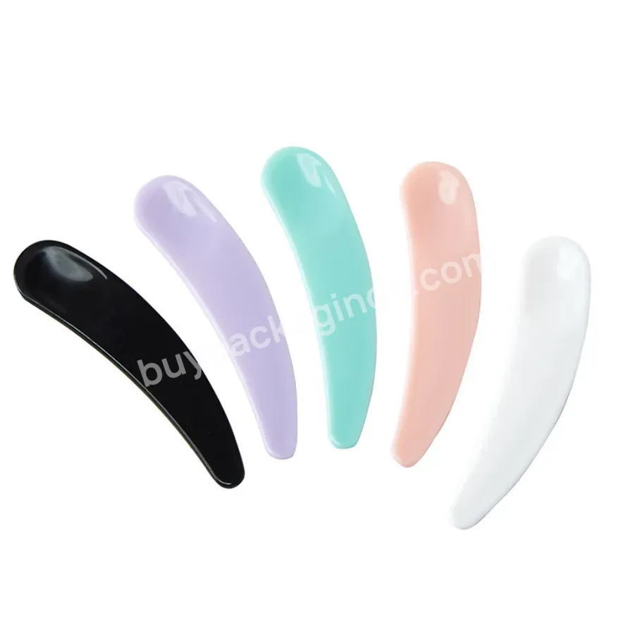 Mini White Makeup Mini Spatula Plastic Cosmetic Spoon White/black/clear Print Logo Custom Color