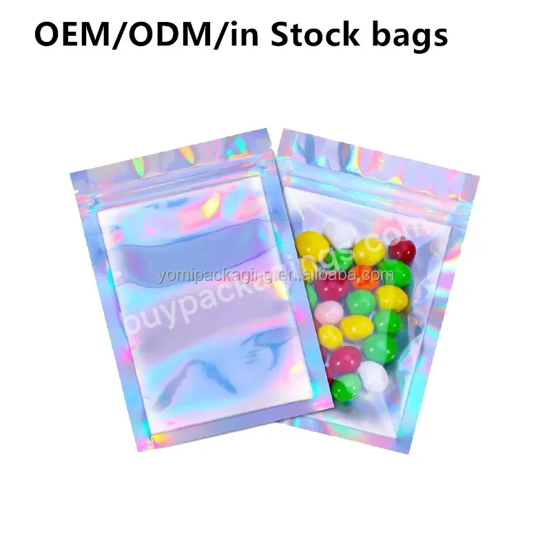 Mini Ziplock Bag Frosted Small Pouch Reusable Zip Lock Holographic Packaging Plastic Bag