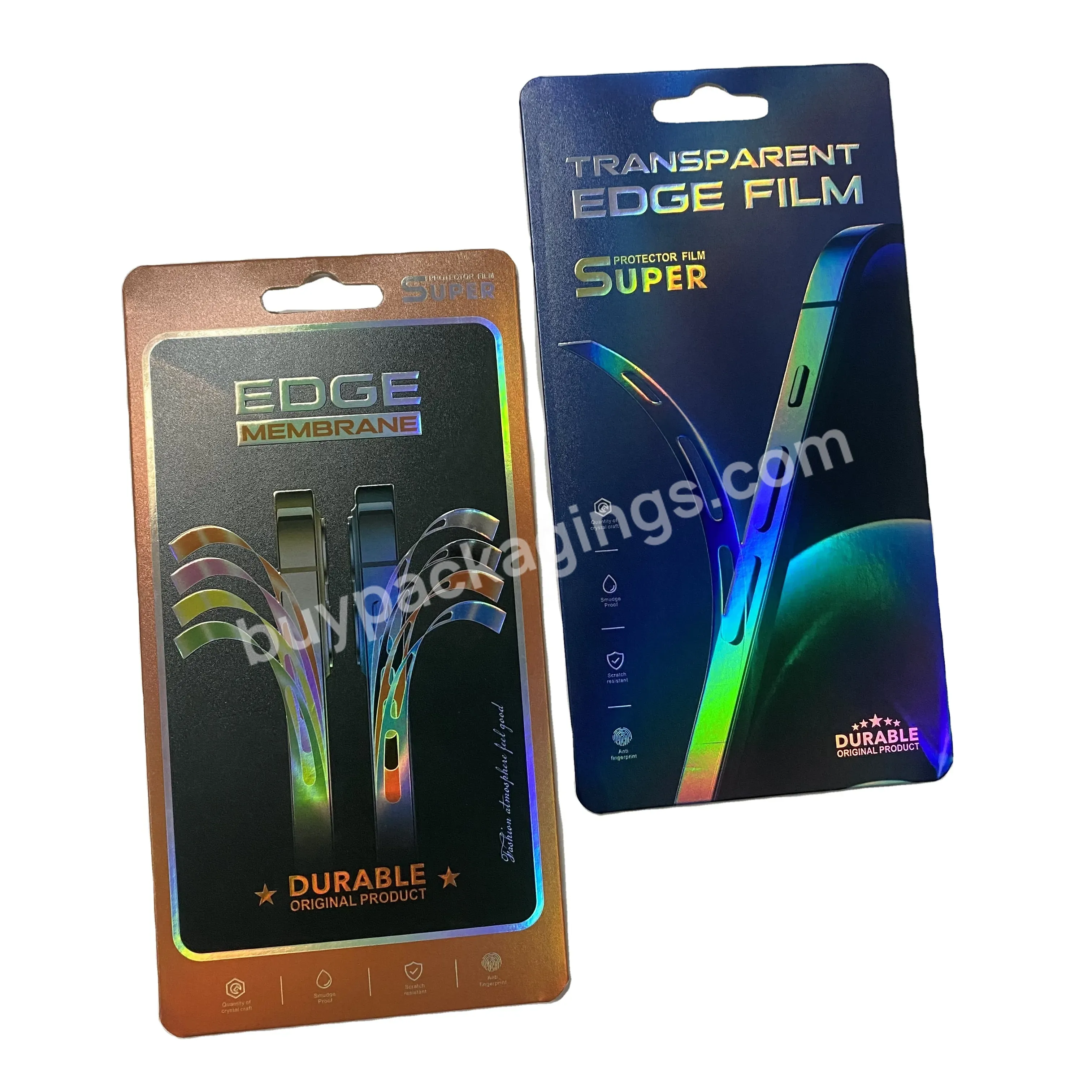 Mobile Phone Protective Hologram Envelope Shape Tempered Glass Screen Protector Packaging Box