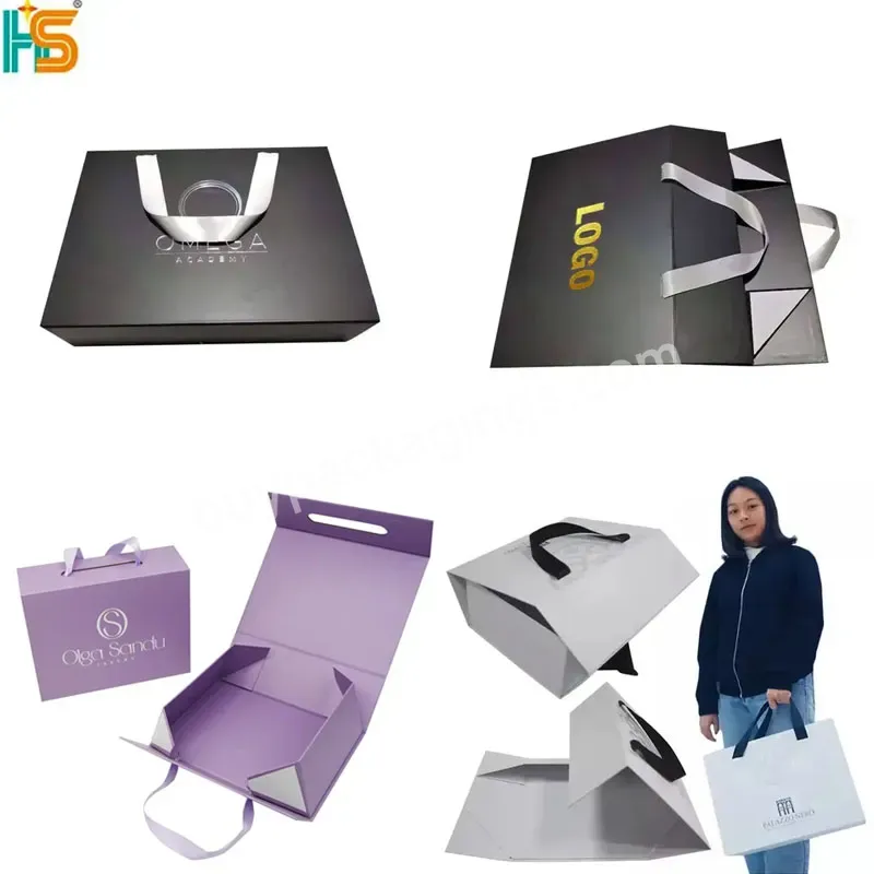 Modern Novel Design Gift New Arrival Simple Logo Printing Cardboard Folding Paper Product Clothes Packaging Box With Handles