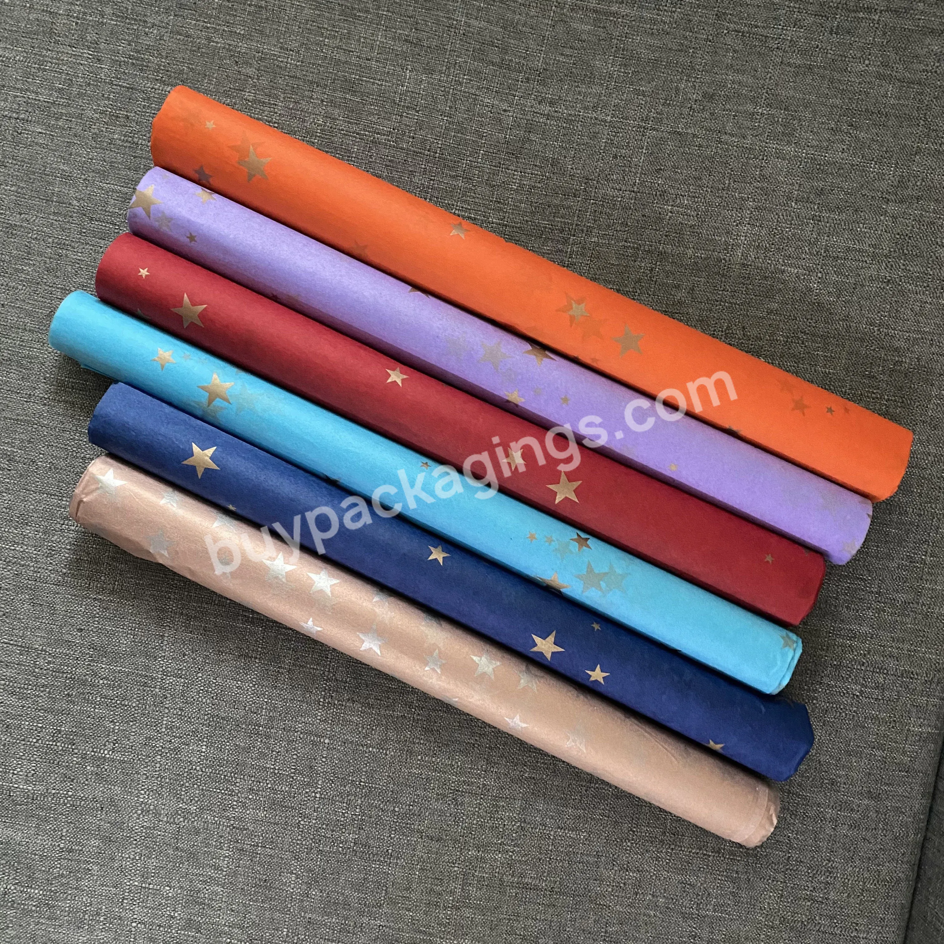 Modern Types 17g 50*70cm Wrapping Tissue Paper Custom Size Logo Print Eco-friendly Gift Paper Color Brand Luxury Design