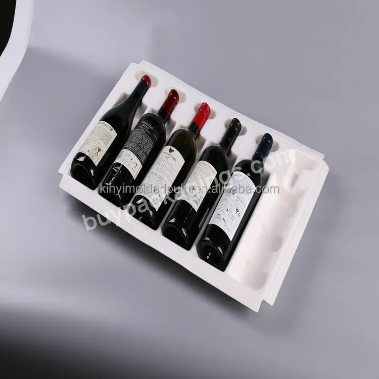 Molded Pulp Wine Tray Recycled Paper Bottle Packaging Beer Molded Pulp Wine Shippers For Shipping