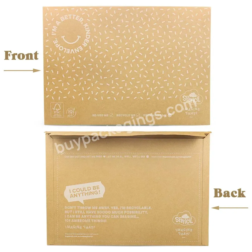 Moq 1000 Custom Size Logo Kraft Craft Paper Bag Envelope Packaging Paper Mailer Bag