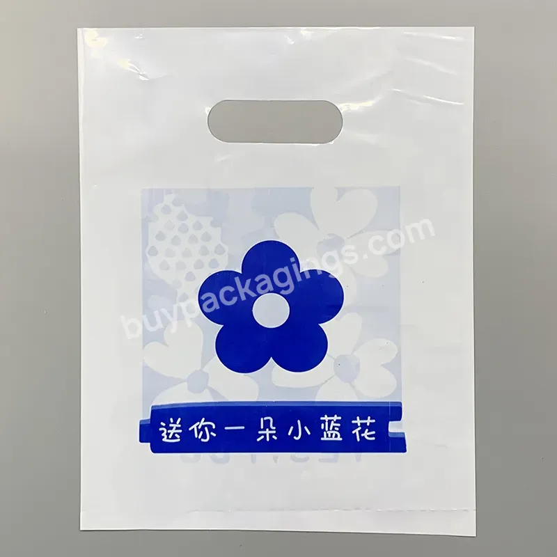 Most Popular Recyclable Fresh Small Red Flower Transparent Waterproof Portable Plastic Bag