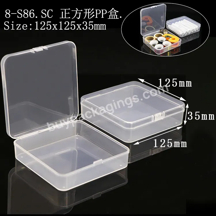 Multi Size Square Rectangle Clear Ring Necklace Earbud Jewelry Packaging Box Pp Plastic Earplug Case Custom Plastic Storage Box