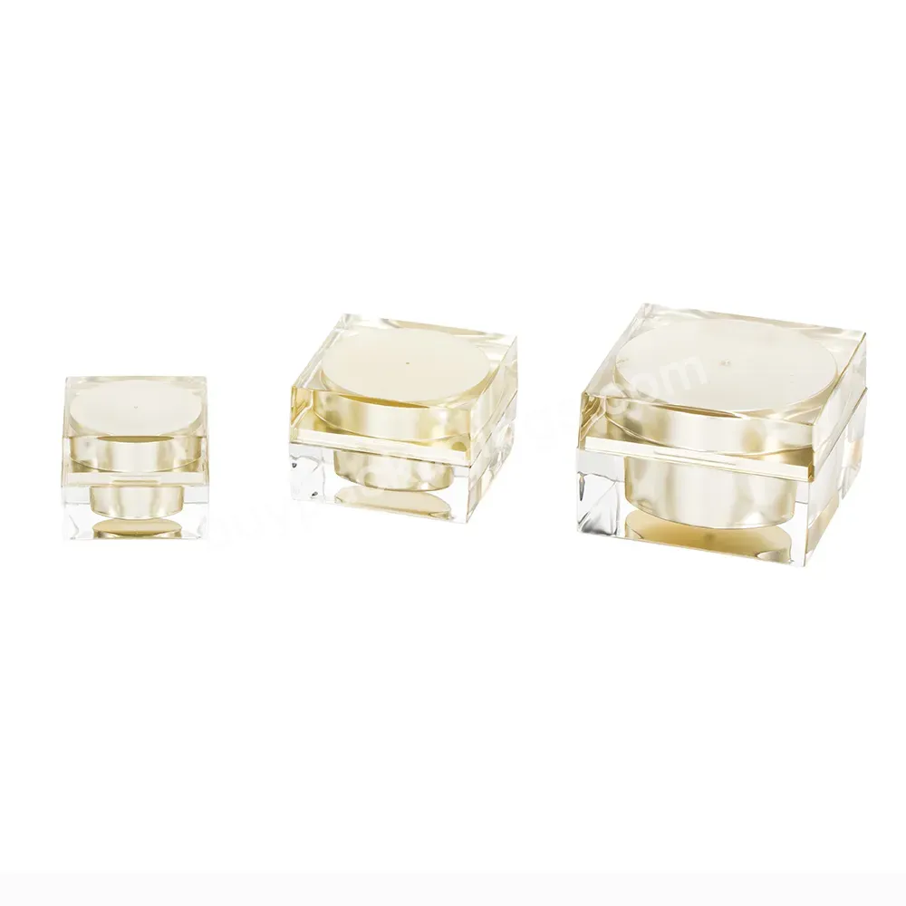 Multi-size Square Top Empty Packaging Jar With Gasket Acrylic Shell Container For Face Hand Skin Care Cream