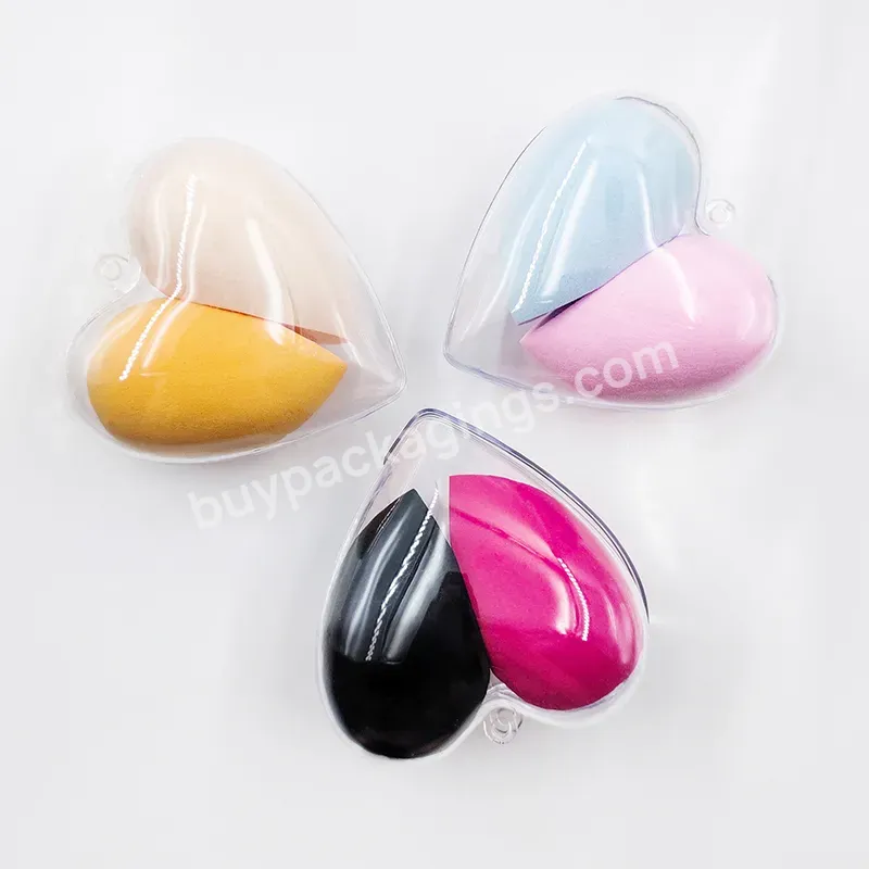 Multicolor Heart Shape Beauty Sponge Makeup Blender Wet Dry Use Non Latex Super Soft Box Makeup Foundation Sponge