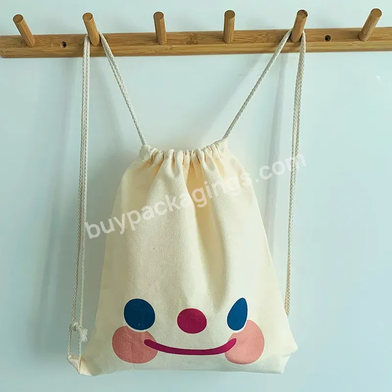 Multicolor Promotion Quality Oem Soft Kids Gift Customized Canvas Drawstring Bag Blank Or Custom Logo Stripe Printed Cotton